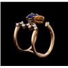 Image 4 : 14KT Rose Gold 1.62 ctw Sapphire and Diamond Ring