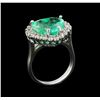 Image 4 : GIA Cert 6.11 ctw Emerald and Diamond Ring - 14KT White Gold