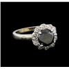 Image 1 : 3.40 ctw Black Diamond Ring - 14KT White Gold