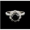 Image 2 : 3.40 ctw Black Diamond Ring - 14KT White Gold