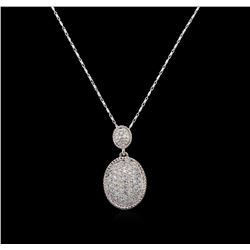 14KT White Gold 0.75 ctw Diamond Pendant With Chain