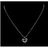 Image 1 : 0.15 ctw Sapphire and Diamond Heart Pendant with Chain - 14KT White Gold