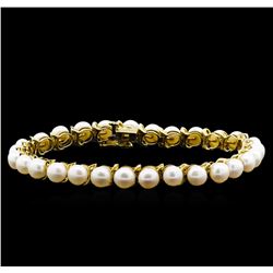 14KT Yellow Gold 5.5MM Pearl Bracelet