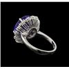 Image 3 : 6.28 ctw Tanzanite and Diamond Ring - 14KT White Gold