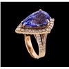 Image 4 : 8.62 ctw Tanzanite and Diamond Ring - 14KT Rose Gold