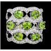 Image 2 : 3.23 ctw Demantoid Garnet And Diamond Ring - 14KT White Gold