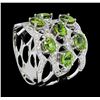 Image 4 : 3.23 ctw Demantoid Garnet And Diamond Ring - 14KT White Gold