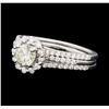 Image 1 : 1.11 ctw Diamond Ring and Wedding Band - 14KT White Gold