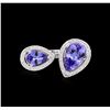 Image 2 : 2.55 ctw Tanzanite and Diamond Ring - 14KT White Gold