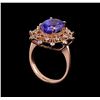 Image 4 : 5.20 ctw Tanzanite and Diamond Ring - 14KT Rose Gold