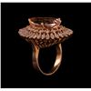 Image 4 : 14KT Rose Gold 11.58 ctw Morganite and Diamond Ring