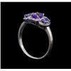 Image 4 : 14KT White Gold 0.99 ctw Tanzanite and Tanzanite Ring