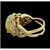 Image 3 : 3.65 ctw Opal and Diamond Ring - 14KT Yellow Gold
