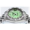 Image 8 : Rolex Ladies SS Green Diamond Pyramid Bezel Datejust Wristwatch