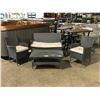 Image 1 : DARK RATAN 4 PCS CHAT SET ( DOUBLE SEAT, 2 CHAIRS AND COFFEE TABLE )