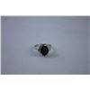 Image 1 : PLATINUM LADIES RING WITH OVAL CUT SAPPHIRE, 22 DIAMONDS