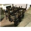 Image 1 : 12 DARK WOOD & BLACK PADDED SIDE CHAIRS