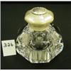 Image 1 : Cut Glass Inkwell w/STERLING Lid c 1900