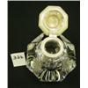 Image 2 : Cut Glass Inkwell w/STERLING Lid c 1900