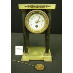 Antique French Alabaster PORTICO Clock