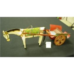 Hand Painted Euro FOLK ART Horse & Cart