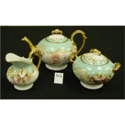 Handpainted TOURAINE T&V France Tea Set
