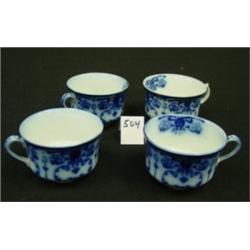 Art Nouveau FLOW BLUE Tea Cups/Teacups