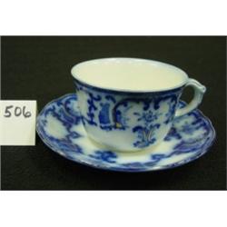 Flow Blue MABEL Tea Cup & Saucer