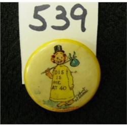 #69 YELLOW KID Comic Pinback Ad