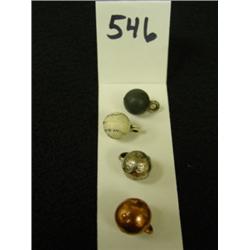 Gumball BASEBALL CHARMS - Lot of 4