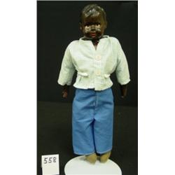 Black Composition Doll - Straw Stuffed