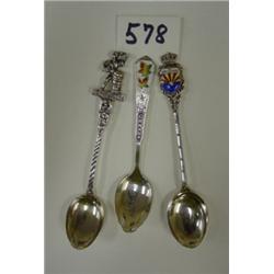 STERLING Souvenir Spoons Mixed Lot of 3