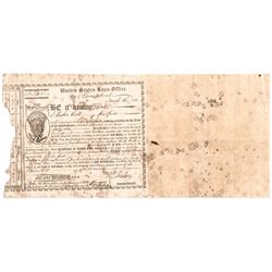 1793 United States Loan-Office Bond Signed WILLIAM IMLAY Made to Elisha Colt