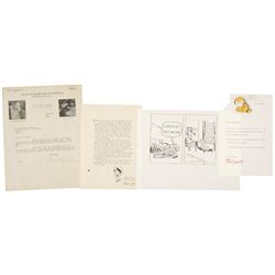 CARTOONISTS & AUTHOR LOT Including Letter by GARFIELD THE CAT Creator JIM DAVIS
