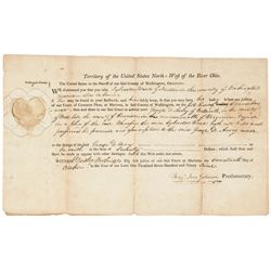 1799 Northwest Territory of the United States-West of the River Ohio... Document