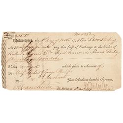 1794 ROBERT MORRIS Signed Financial Payment Draft Magnificently Endorsed