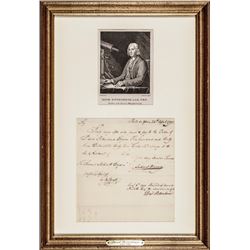 1795 DAVID RITTENHOUSE Autographed Manuscript Document Signed