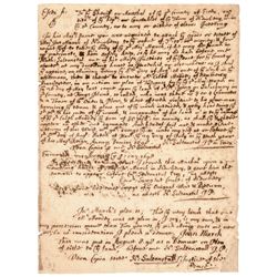 1698 SALEM WITCH TRIALS - JUDGE NATHANIEL SALTONSTALL Autograph Document Signed