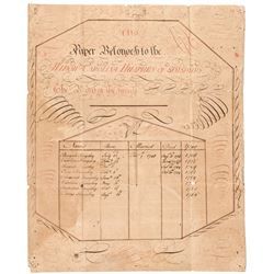 1728 to 1771 Dates Family Record Calligraphy of: Widow Carolina Humphry of Simsbury