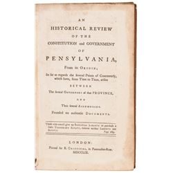 1759 Rare First Edition History of Pennsylvania Authored by BENJAMIN FRANKLIN