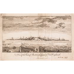 1787 Engraved Print: A View of the Town of Boston the Capital of New England