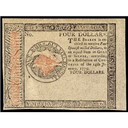 Continental Currency. January 14, 1779 Blue Paper Detector PCGS Ch. About New-55