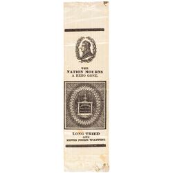 1834 MARQUIS DE LAFAYETTE THE - NATION MOURNS - A HERO GONE Scarce Silk Ribbon