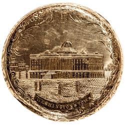 c. 1820-1840 Gold Gilt US Capitol Building Pinback WASHINGTON’S TOWN Legend
