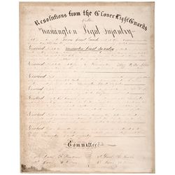 1855 Washington Light Infantry of Boston, Graphic Manuscript Militia Certificate