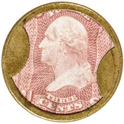 Encased Postage Stamp, Three Cents. N & G TAYLOR & CO. Philadelphia. AU Rarity-8