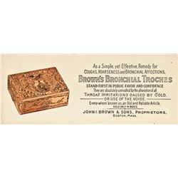 BROWNS BRONCHIAL TROCHES, Advertising Ink Blotter with an Illustration