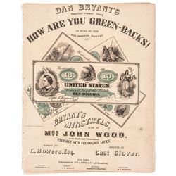 1863 Civil War Period Sheet Music Titled: HOW ARE YOU GREEN-BACKS