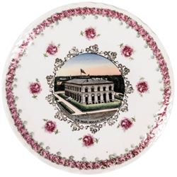 c 1900 Colorful Souvenir Plate titled: U.S. MINT, DENVER, COLO. Choice Near Mint