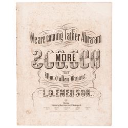 1862 Abraham Lincoln Civil War Union Sheet Music... Father Abra’am 300,000 MORE